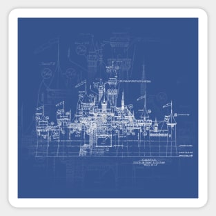 Castle Blueprint Sticker